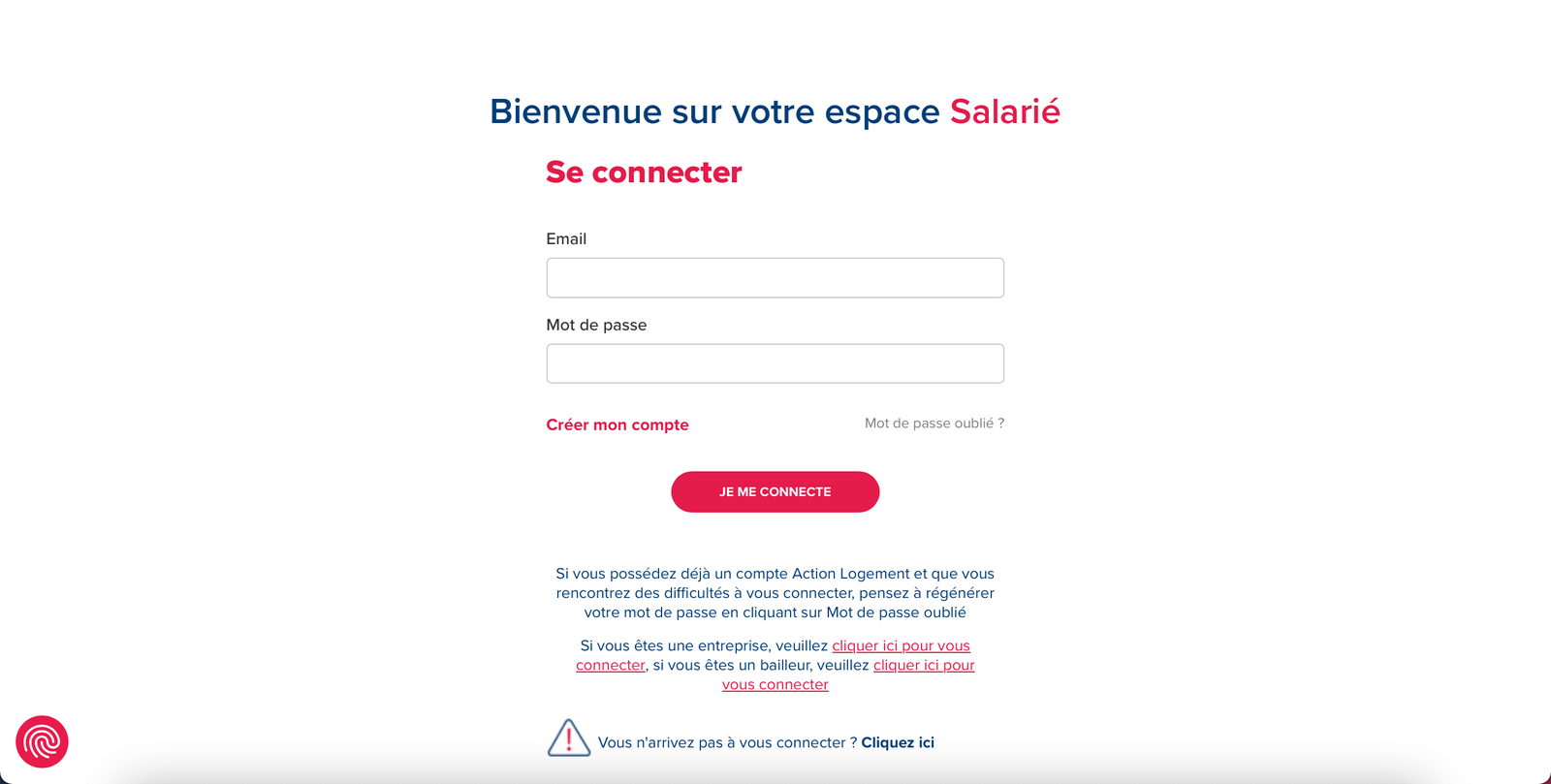 Page de connexion AL'in d’Action Logement 