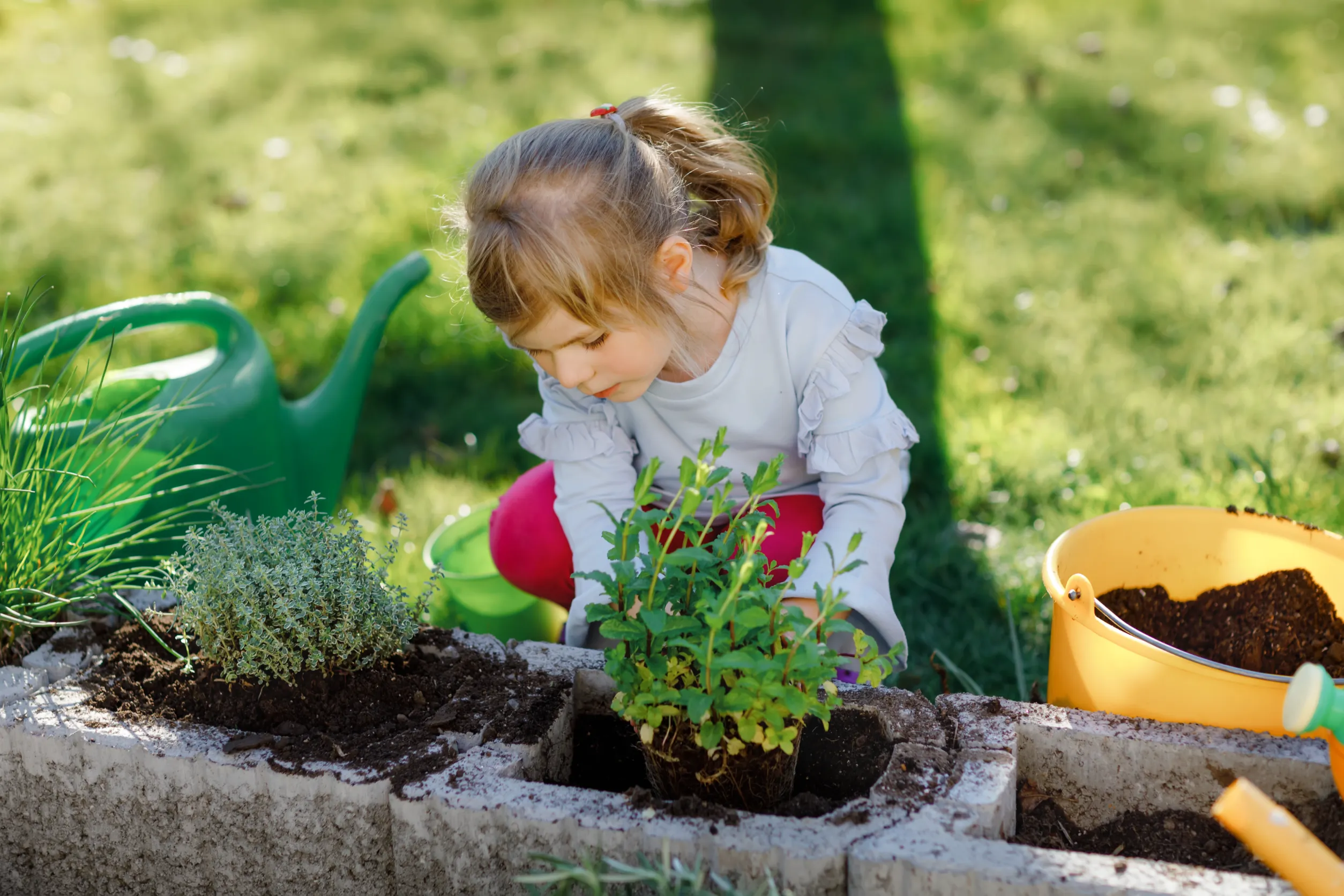 Un enfant mignon apprend à jardiner
