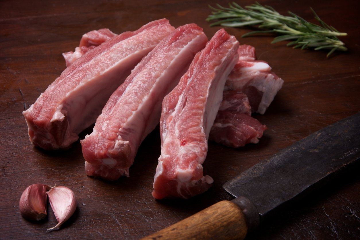 portions de côtes de porc