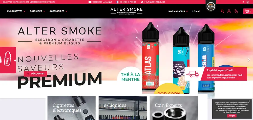 AlterSmoke, boutique en ligne de e-cig et vapotage
