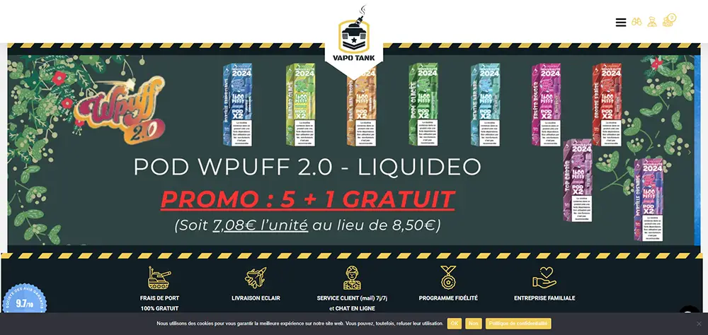 vapotank, site de vente en ligne pour les e-cigarettes et vapoteurs