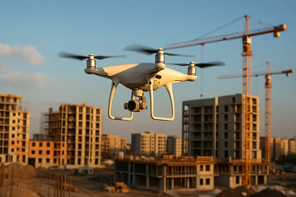 Pilote de drone sur chantier du BTP