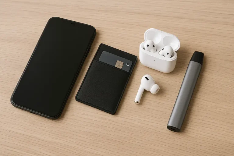 minimalisme 2.0, objets du quotidien dans les poches