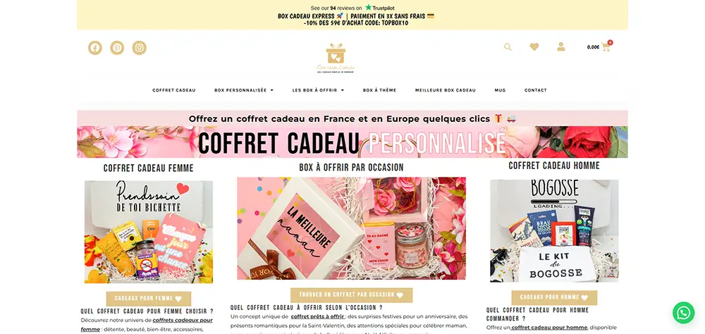 Mon coup 2 cœurs, box personnalisées