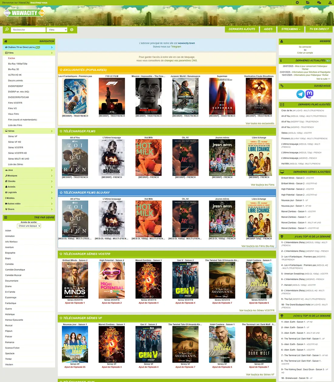 visuel et page d'accueil de Wawacity