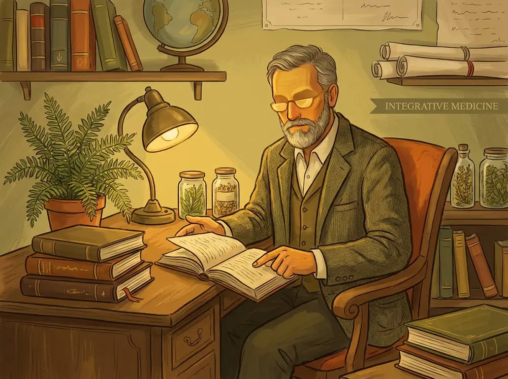 Illustration d'un m&eacute;decin de m&eacute;decine int&eacute;grative &agrave; l'origine de la technique 4-7-8