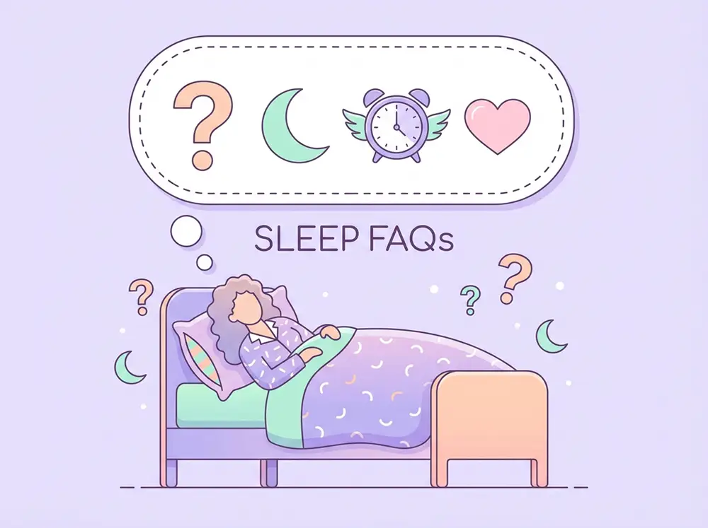 Illustration repr&eacute;sentant les questions fr&eacute;quentes sur la technique de respiration 4-7-8