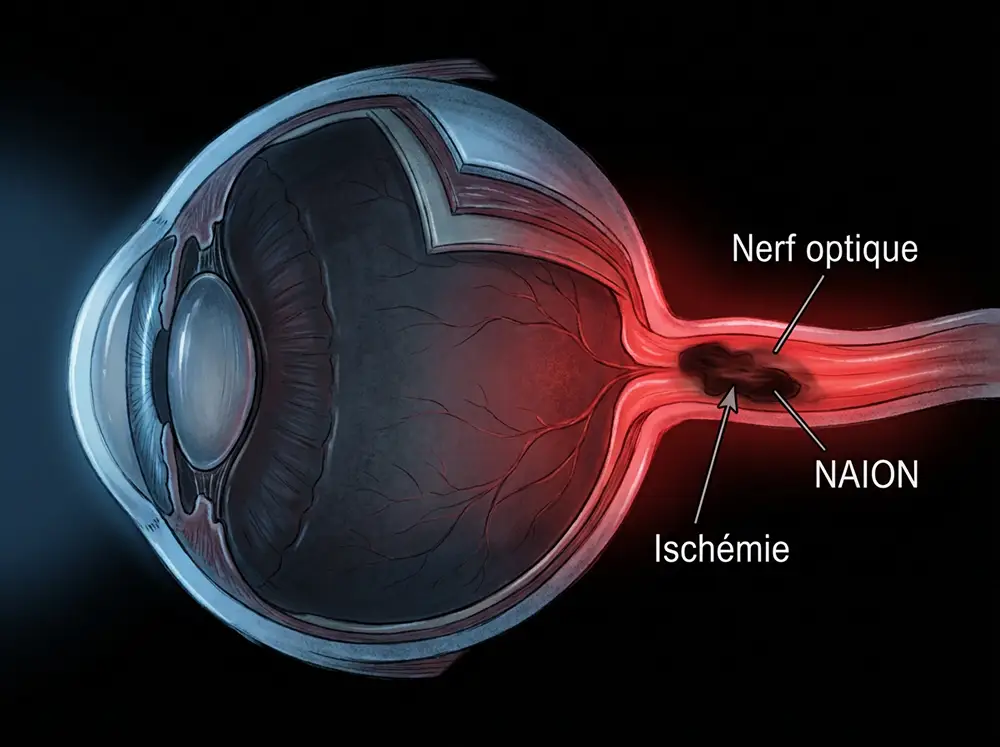 Illustration du nerf optique et risque de NAION li&eacute; &agrave; l'Ozempic