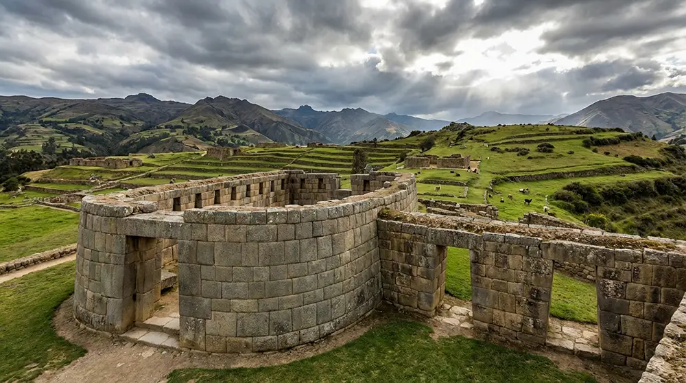 Ruines du temple inca d'Ingapirca dans les Andes &eacute;quatoriennes