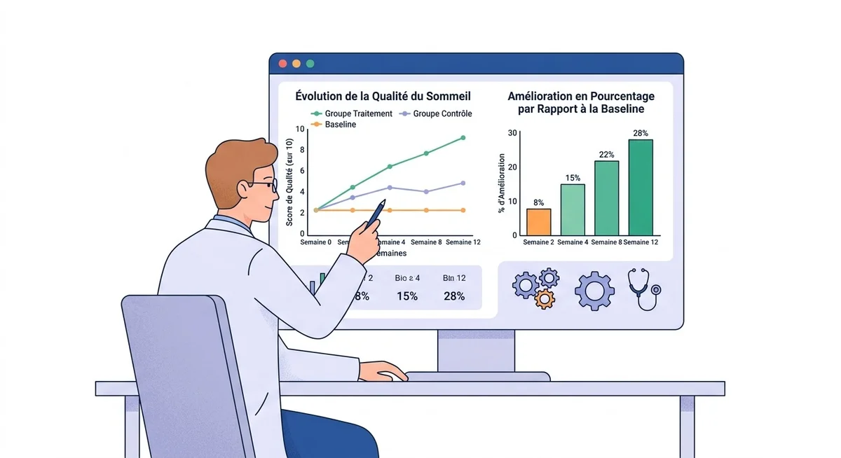 Tableau de résultats d'études cliniques sur le magnésium et la qualité du sommeil