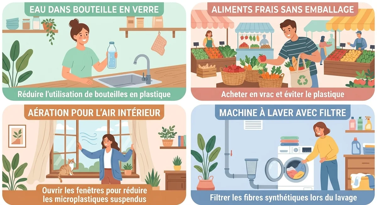 Gestes pratiques pour limiter l'exposition aux microplastiques dans la vie quotidienne