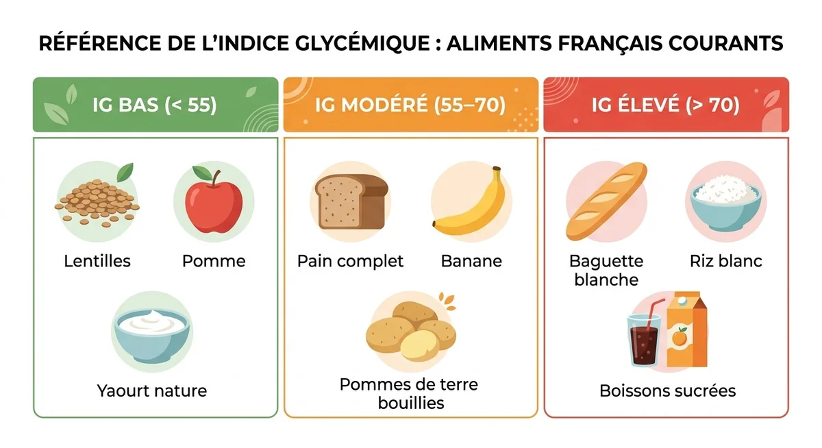 Tableau de l'index glycémique des aliments courants tableau visuel de l'index glycémique des aliments courants classés par catégorie