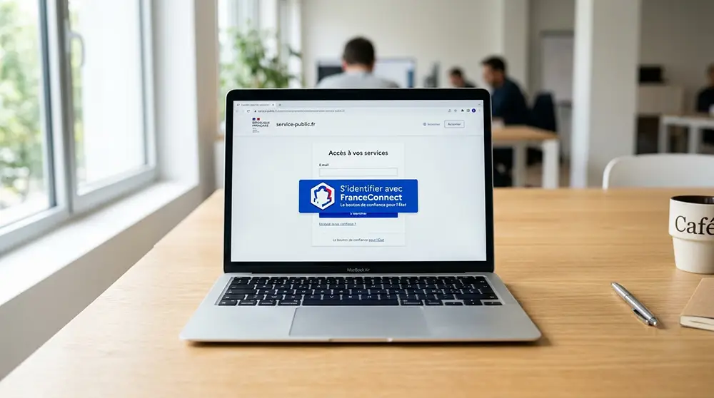 Écran d'ordinateur affichant la plateforme de signalement Perceval accessible via FranceConnect