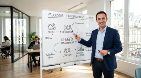 Organigramme des étapes d'un projet d'investissement locatif présenté par un investisseur