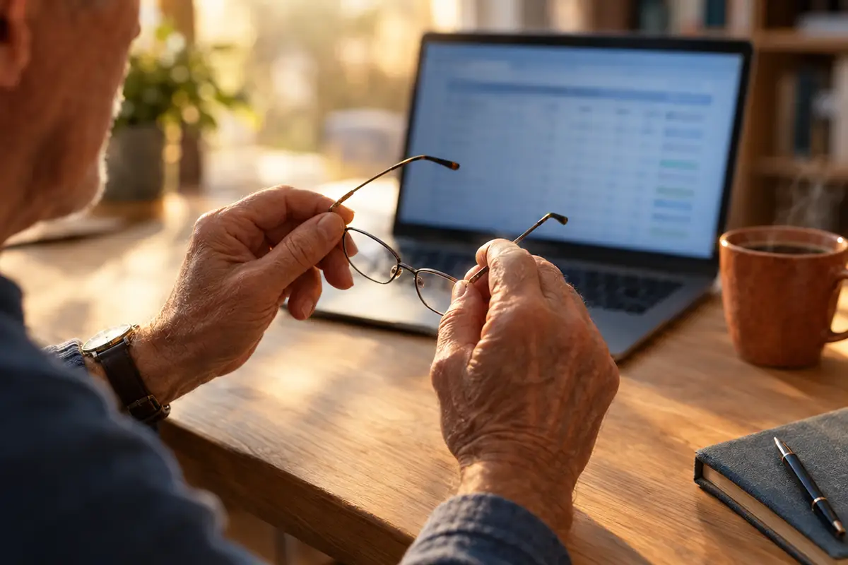 Retraité consultant ses relevés de remboursements ameli pour choisir sa mutuelle à la retraite